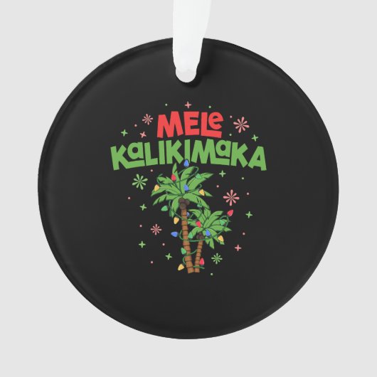 Mele Kalikimaka Hawaiian Christmas Palm Tree Light Ornament (Vorderseite)