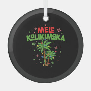 Mele Kalikimaka Hawaiian Christmas Palm Tree Light Ornament Aus Glas
