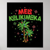 Mele Kalikimaka Hawaiian Christmas Palm Tree Light Poster (Vorne)