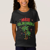 Mele Kalikimaka Hawaiian Christmas Palm Tree Light T-Shirt (Vorderseite)