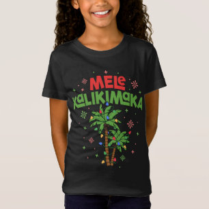 Mele Kalikimaka Hawaiian Christmas Palm Tree Light T-Shirt