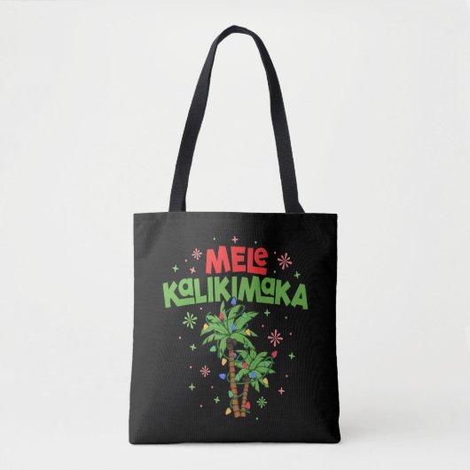 Mele Kalikimaka Hawaiian Christmas Palm Tree Light Tasche (Vorderseite)