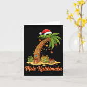 Mele Kalikimaka Hawaiian Christmas Palm Trees  Karte (Gelbe Blume)