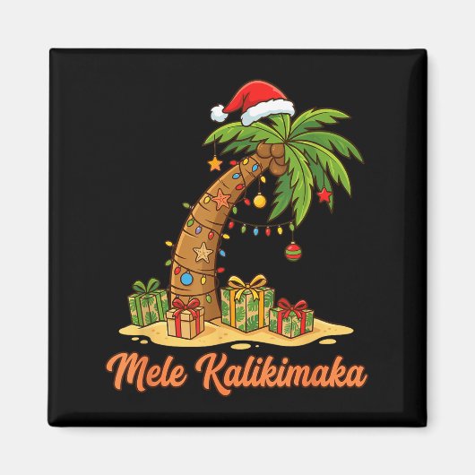 Mele Kalikimaka Hawaiian Christmas Palm Trees Magnet (Vorne)