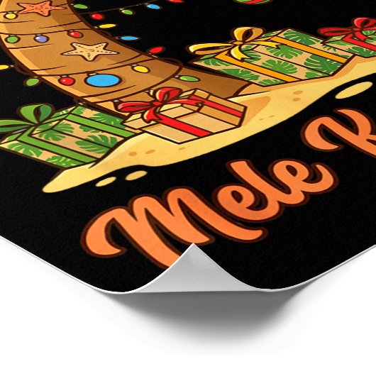 Mele Kalikimaka Hawaiian Christmas Palm Trees  Poster (Ecke)