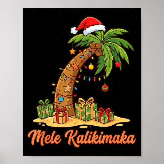 Mele Kalikimaka Hawaiian Christmas Palm Trees Poster (Vorne)