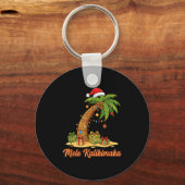 Mele Kalikimaka Hawaiian Christmas Palm Trees Schlüsselanhänger (Vorderseite)