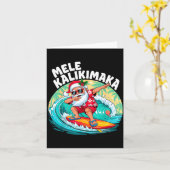 Mele Kalikimaka Hawaiian Christmas Santa Surfing B Karte (Gelbe Blume)