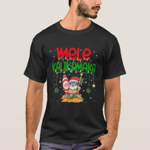 Mele Kalikimaka Hawaiian Christmas Santa Surfing C T-Shirt