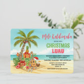 Mele Kalikimaka Hawaiian Christmas Watercolor Einladung (Stehend Vorderseite)