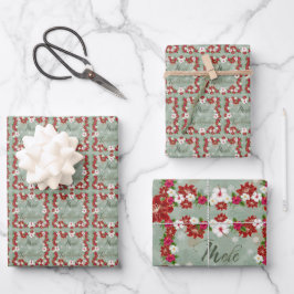 Mele Kalikimaka Hawaiian Floral Gift Wrap Geschenkpapier Set