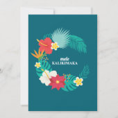 Mele Kalikimaka Hawaiian Floral Wreath Flat Card (Vorderseite)