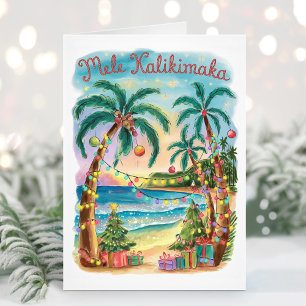 Mele Kalikimaka Hawaiian Frohe Weihnachtskarte Feiertagskarte