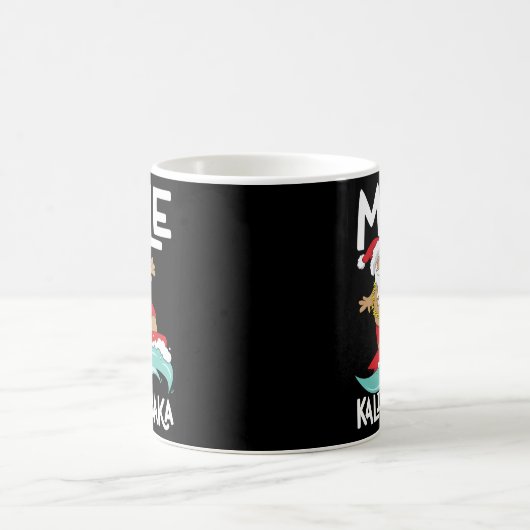 Mele Kalikimaka Hawaiian Hawaii Surfing Santa Kaffeetasse (Mittel)