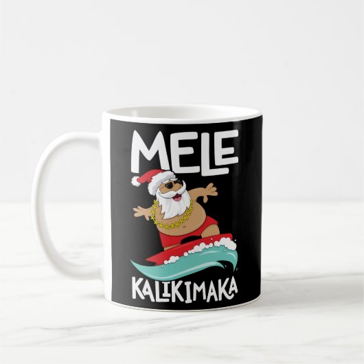 Mele Kalikimaka Hawaiian Hawaii Surfing Santa Kaffeetasse (Links)