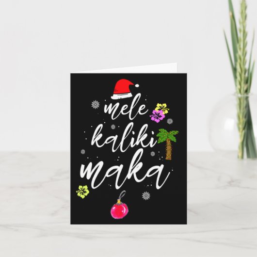Mele Kalikimaka Hawaiian Hawaii Xmas Pajama Palm T Karte (Vorderseite)