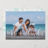 Mele Kalikimaka Hawaiian Holiday Foto Feiertagskarte (Vorne/Hinten)