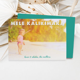 Mele Kalikimaka Hawaiian Holiday Photo Card Feiertagskarte