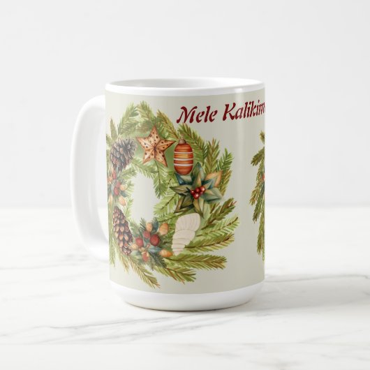 Mele Kalikimaka Hawaiian Island Weihnachten Kaffeetasse (Vorderseite Links)