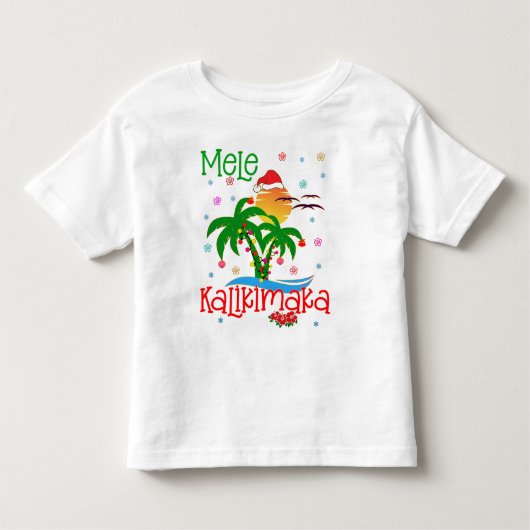 Mele Kalikimaka Hawaiian Merry Christmas Aloha  Kleinkind T-shirt (Vorderseite)