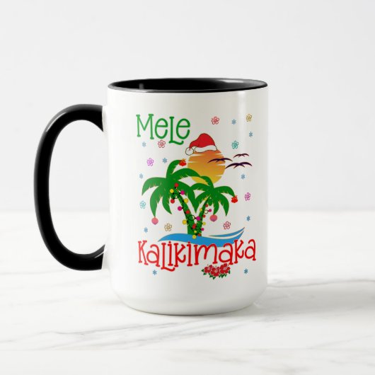 Mele Kalikimaka Hawaiian Merry Christmas Aloha  Tasse (Links)