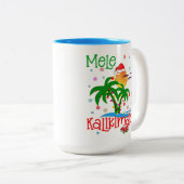 Mele Kalikimaka Hawaiian Merry Christmas Aloha Zweifarbige Tasse (VorderseiteRechts)