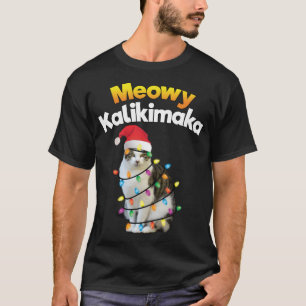 Mele Kalikimaka Hawaiian Merry Christmas Cat Light T-Shirt