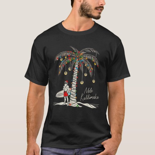 Mele Kalikimaka Hawaiian Surf Warm Funny Hawaii Ch T-Shirt (Vorderseite)