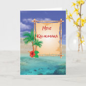 Mele Kalikimaka Hawaiian Weihnachten Karte (Gelbe Blume)