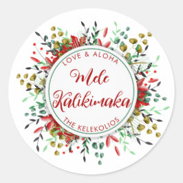 Mele Kalikimaka Hawaiian Weihnachten Runder Aufkleber