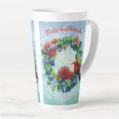 Mele Kalikimaka Hawaiian Wreath Latte Tasse (Rechte Ecke)