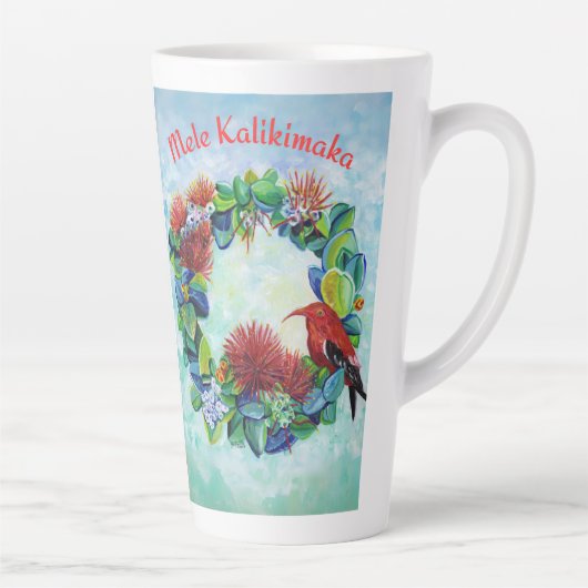 Mele Kalikimaka Hawaiian Wreath Latte Tasse (Rechts)