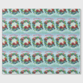 Mele Kalikimaka Hawaiian Wreath Wrapping Paper Geschenkpapier (Flach)