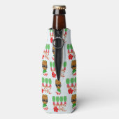 Mele Kalikimaka Hawaiianische Ananas Frohe Weihnac Flaschenkühler (Flasche Rückseite)
