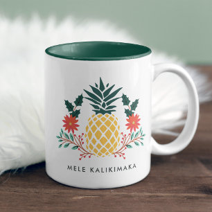 Mele Kalikimaka   Hawaiianische Ananas Zweifarbige Tasse