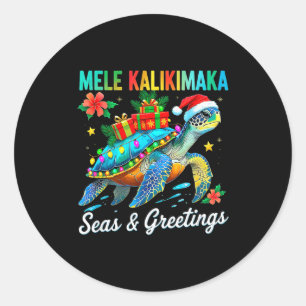 Mele Kalikimaka Hawaiianische Schwanzparty Santa S Runder Aufkleber