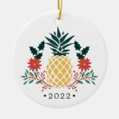 Mele Kalikimaka | Hawaiianische Weihnachten Keramik Ornament (Vorne)