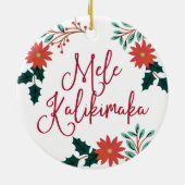 Mele Kalikimaka | Hawaiianische Weihnachten Keramik Ornament (Hinten)