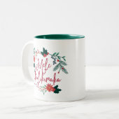 Mele Kalikimaka | Hawaiianische Weihnachten Zweifarbige Tasse (Vorderseite Links)