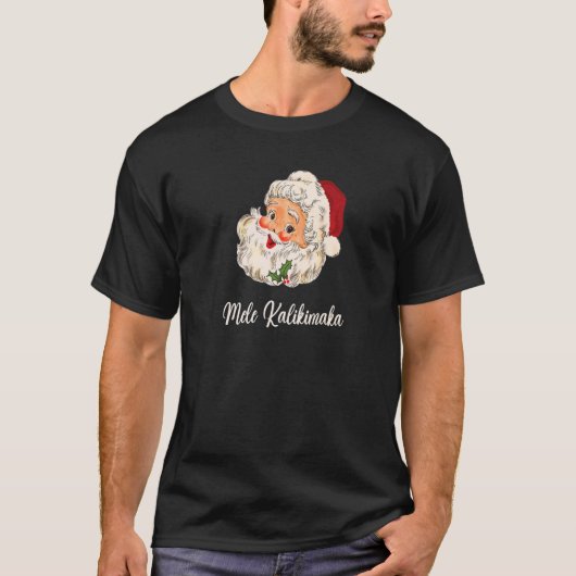 Mele Kalikimaka Hawaiianische Weihnachtsbeleuchtun T-Shirt (Vorderseite)