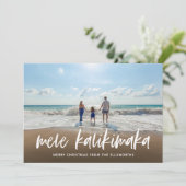 Mele Kalikimaka Hawaiianische Weihnachtsfotokarte Einladung (Stehend Vorderseite)