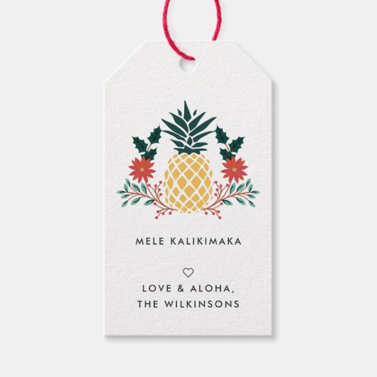 Mele Kalikimaka | Hawaiianische Weihnachtsgeschenk Geschenkanhänger (Vorderseite)