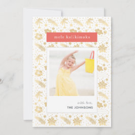 Mele Kalikimaka Hawaiianische Weihnachtsrot-Fotoka Feiertagskarte