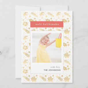 Mele Kalikimaka Hawaiianische Weihnachtsrot-Fotoka Feiertagskarte