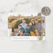 Mele Kalikimaka Hawaiianische Weihnachtszeit 3 Fot Mitteilungskarte (Vorderseite/Rückseite Beispiel)