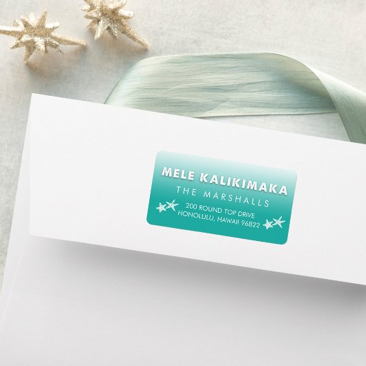Mele Kalikimaka Hawaiianische Weihnachtszeit-Rücks Adressaufkleber