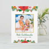 Mele Kalikimaka Hawaiianischer Hibiskus Weihnachts Feiertagskarte (Stehend Vorderseite)