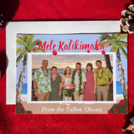 Mele Kalikimaka Hawaiianischer Strand Personalisie Feiertagskarte