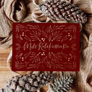 Mele Kalikimaka Hawaiianischer Tropischer Weihnach Folieneinladung