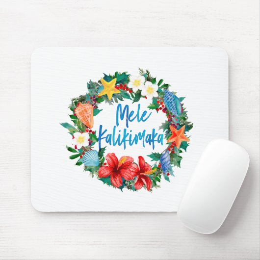 Mele Kalikimaka Hawaiianischer Weihnachtskranz Mousepad (Mit Mouse)